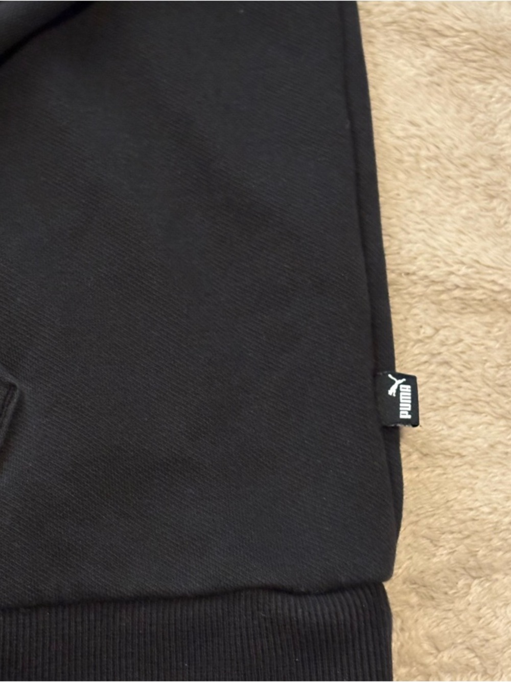 PUMA Black Embossed Wordmark Logo Hoodie – Men’s XL